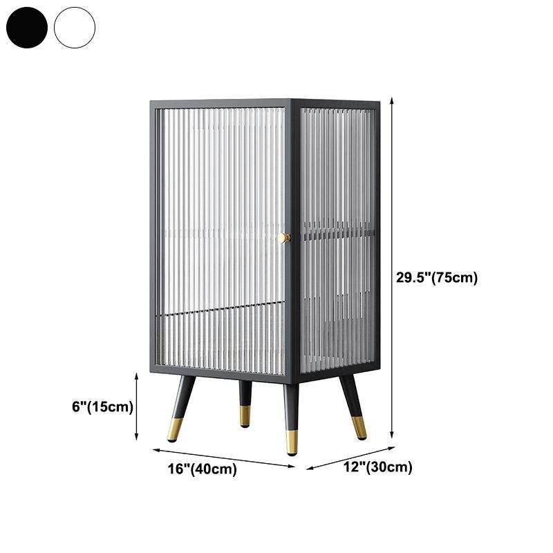 Black and White Dining Server Contemporary Metal Cabinets and Open Storage Server Clearhalo 'buffet_sideboard' 'Buffets & Sideboards' 'furn' 'furn_buffet_sideboard' 'Furniture' 'furniture_buffet_sideboard' 'Kitchen & Dining Furniture' 1200x1200_9af87e2d-3737-49b8-9911-7dd45a2350ed