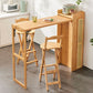 1/3 Pieces Modern Rectangle Wooden Pub Table with High Stools