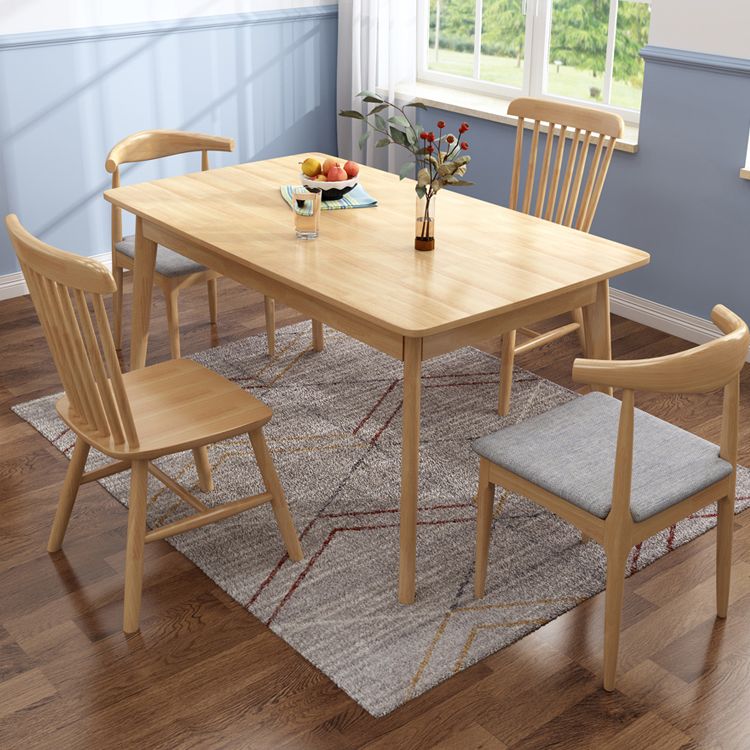 Industrial Rubber Wood Dining Table Rectangle Kitchen Table with 4 Legs Clearhalo ' dining_table' 'Dining Tables & Seating' 'Dining Tables' 'furn' 'furn_dining_table' 'Furniture' 'furniture_dining_table' 'Kitchen & Dining Furniture' 'kitchen&dining_furn' 'kitchen' 'kitchen_dining_table' 1200x1200_9af970d7-0143-44a3-9a5b-1c78b83d7e1f
