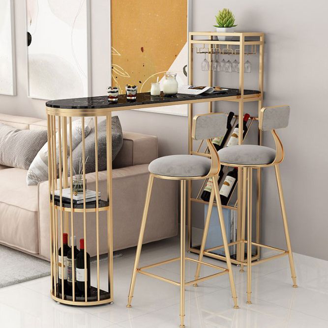 Nordic Bar Table Artificial Marble Pub Table with Shelf for Dining Room, Only Table Clearhalo 'Bar Furniture' 'Bar Tables' 'bar_tables' 'furn' 'furn_bar_tables' 'Furniture' 'furniture_bar_tables' 'Kitchen & Dining Furniture' 1200x1200_9af9b0a9-3ec1-4021-8145-b6563a64d142