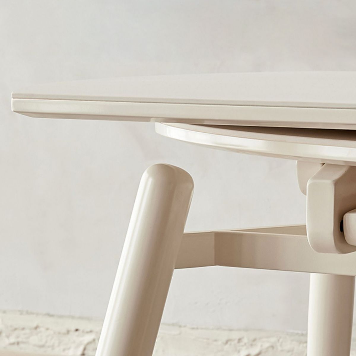 Round Extendable Dining Table Modern White Stone Tabletop with Double Drop Leaf Clearhalo 'Dining Tables & Seating' 'Dining Tables' 'dining_table' 'furn' 'furn_dining_table' 'Furniture' 'Kitchen & Dining Furniture' 1200x1200_9afac6b8-889d-4974-b46f-abda7655245a