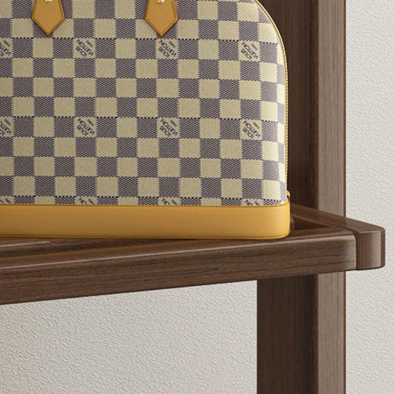 Medio de siglo Moderno Hall Stand de madera de madera interior con almacenamiento