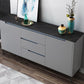Buffet di pietra di credenza moderna e contemporanea con armadi e cassetti