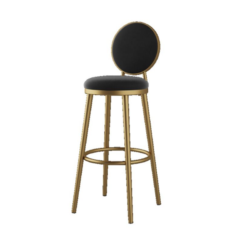 Nordic Armless Backrest Counter Stool Steel Kitchen Bar Stool with Cushion and Pedal Clearhalo 'Bar Furniture' 'Bar Stools' 'bar_stools' 'furn' 'furn_bar_stools' 'Furniture' 'Kitchen & Dining Furniture' 1200x1200_9afb0e73-df39-48d9-b6be-d9d10133b6b1