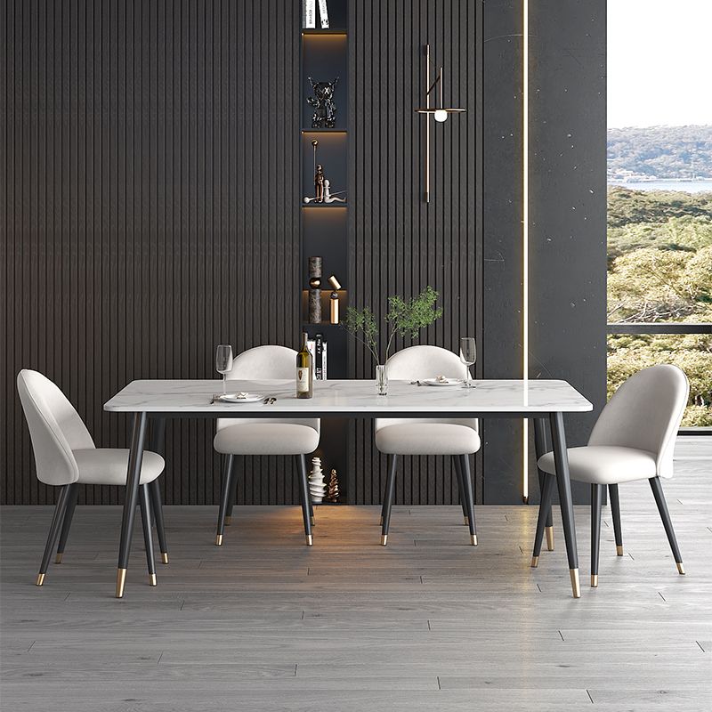 1/4/5 Pieces White Stone Dining Set Modern Solid Back Chair Rectangle Dining Furniture Clearhalo 'Dining Room Sets' 'Dining Tables & Seating' 'dining_room_set' 'furn' 'furn_dining_room_set' 'Furniture' 'furniture_dining_room_set' 'Kitchen & Dining Furniture' 'kitchen&dining_furn' 'kitchen' 1200x1200_9afb36f2-d468-4f58-b658-149699c5cc9a