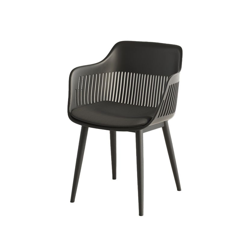 Plastic Arm Chair Modern Style Open Back Chair for Dining Room