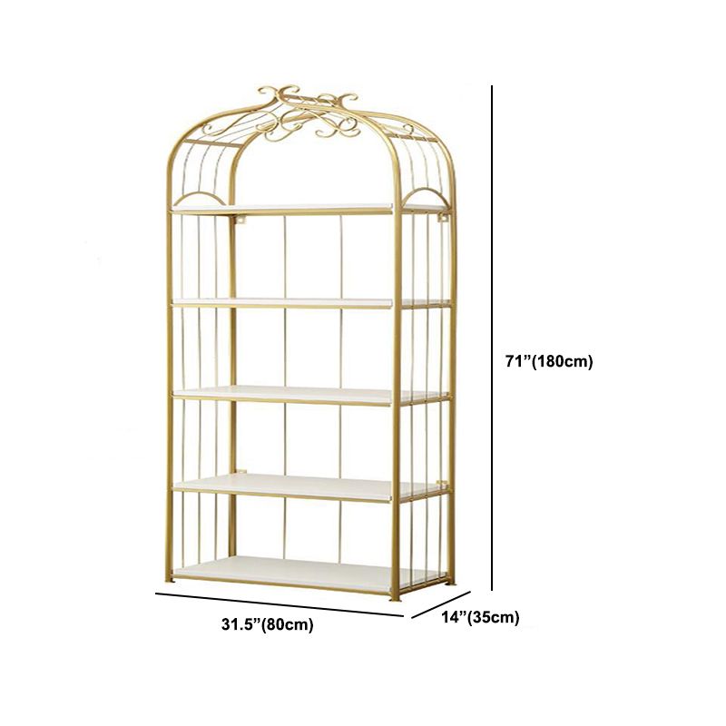 Estantería de estantería moderna de oro Etagere Metal Open Bookcase para sala de estar