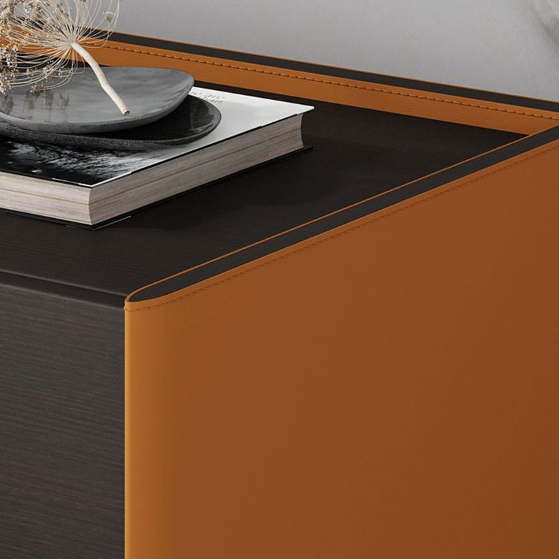 Modern faux lederen nachtkastje 1/2 - lade nachtkastje met open opslag