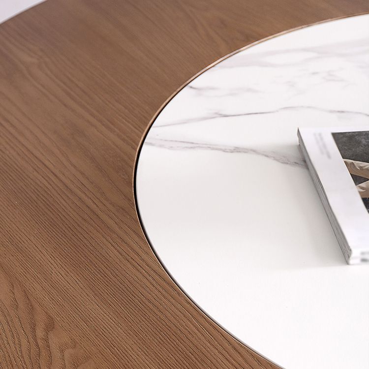 Modern 1/4/7 Pieces Round Dinette Set Ash Wood Dining Table Set with Stone Turntable Clearhalo 'Dining Room Sets' 'Dining Tables & Seating' 'dining_room_set' 'furn' 'furn_dining_room_set' 'Furniture' 'furniture_dining_room_set' 'Kitchen & Dining Furniture' 1200x1200_9afec71e-c40d-4c79-a694-d1beec6a0459