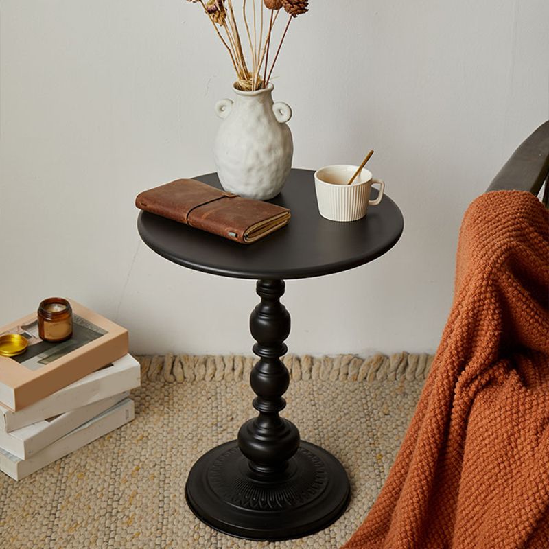 French Country Side Table Pedestal Metal Round Accent Side Table Clearhalo 'Coffee & Accent Tables' 'End & Side Tables' 'end_side_tables' 'furn' 'furn_end_side_tables' 'Furniture' 'Living Room Furniture' 1200x1200_9afef4c1-cfc1-408d-90bb-ffd5d373272f