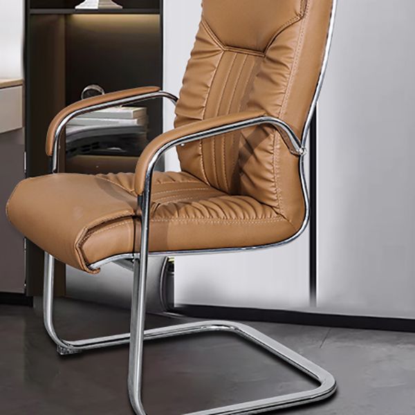Modern Fixed Arms Office Chair Leather Task Chair for Office Clearhalo 'furn' 'furn_office_chair' 'Furniture' 'Office Chairs' 'Office Furniture' 'office_chair' 1200x1200_9b003830-62da-4e4d-900b-825d5ec4df5c