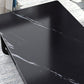 Tavolino rettangolare moderno con doppio piedistallo in legno, 39,4"/47,2"