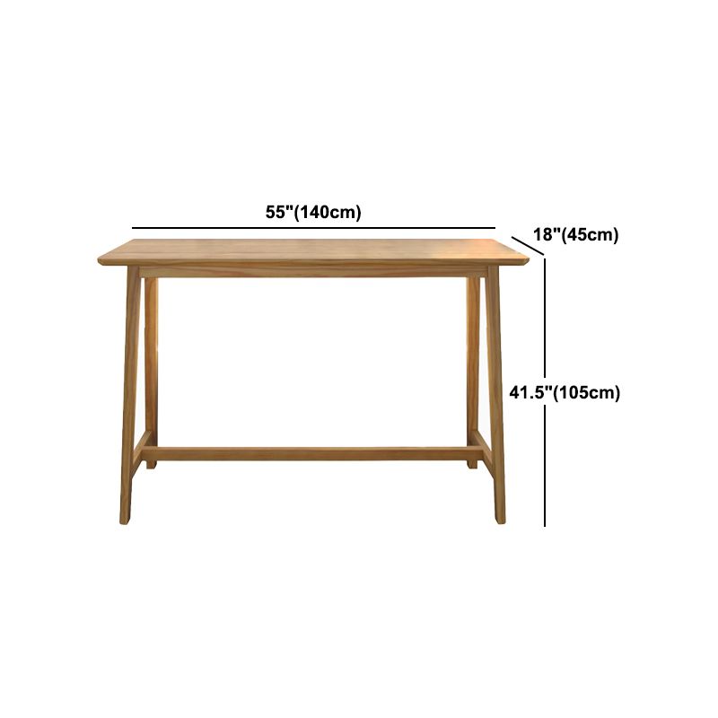 Rectangular Pine Wood Top Bar Table Modern Bar Table with Trestle Base in Nature Clearhalo 'Bar Furniture' 'Bar Tables' 'bar_tables' 'furn' 'furn_bar_tables' 'Furniture' 'Kitchen & Dining Furniture' 1200x1200_9b02700c-6167-4234-8465-68e245a9563d