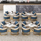 Golden Base Dining Table Medieval Modern Style Stone Table for Indoor