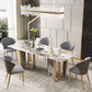Luxury Sintered Stone Dining Set Rectangle 1/3/4/5/6/7/9 Pieces Dining Table with Chairs Clearhalo 'Dining Room Sets' 'Dining Tables & Seating' 'dining_room_set' 'furn' 'furn_dining_room_set' 'Furniture' 'furniture_dining_room_set' 'Kitchen & Dining Furniture' 1200x1200_9b03da2f-094d-4521-8e3b-3b0f1842e4c5
