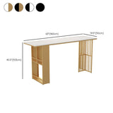 Stile glam 1/2/7 pezzi tavolo da bar rettangolare in pietra set per interno