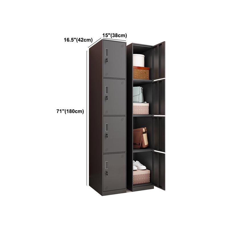 Black Metal Wardrobe Cabinet Contemporary Hinged Wardrobe Armoire Clearhalo 'Armoires & Wardrobes' 'armoires_wardrobes' 'Bedroom Furniture' 'furn' 'furn_armoires_wardrobes' 'Furniture' 1200x1200_9b04a2bd-0ec7-48dc-be11-fe746f508043