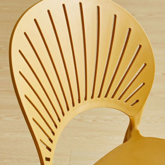 Plastic Dining Chair Modern Style Open Back Dining Side Chair