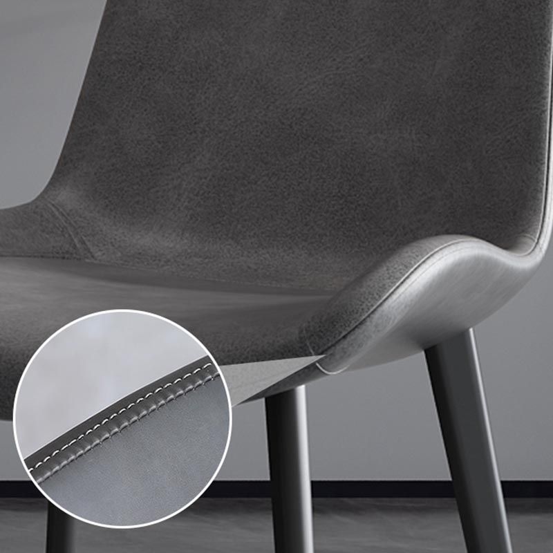 Industrial Leather Armless Dining Chair Wingback Side Chair for Kitchen Clearhalo 'Dining Chairs' 'Dining Tables & Seating' 'dining_chair' 'furn' 'furn_dining_chair' 'Furniture' 'Kitchen & Dining Furniture' 1200x1200_9b05e905-d288-4c34-b2e9-d6284f52ee44