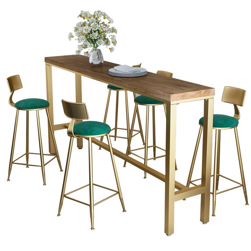 Glam Style Rectangle Bar Table 1/6 Pieces Solid Wood Counter Table Clearhalo 'Bar Furniture' 'furn' 'furn_home_bar_bar_sets' 'Furniture' 'Home Bars & Bar Sets' 'home_bar_bar_sets' 'Kitchen & Dining Furniture' 1200x1200_9b05ea85-44af-41e6-964f-f81328ef1d39