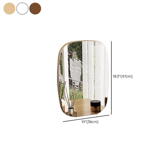 Scandinavian Solid Wood Vanity Dressing Table with Mirror and Stool