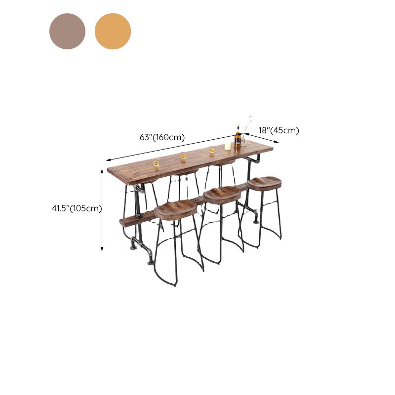 Industrial Bar Table Rectangle Solid Wood Pub Table for Outdoor Clearhalo 'Bar Furniture' 'Bar Tables' 'bar_tables' 'furn' 'furn_bar_tables' 'Furniture' 'Kitchen & Dining Furniture' 1200x1200_9b07dabd-c9c7-4492-ac3a-8850f1bb7212