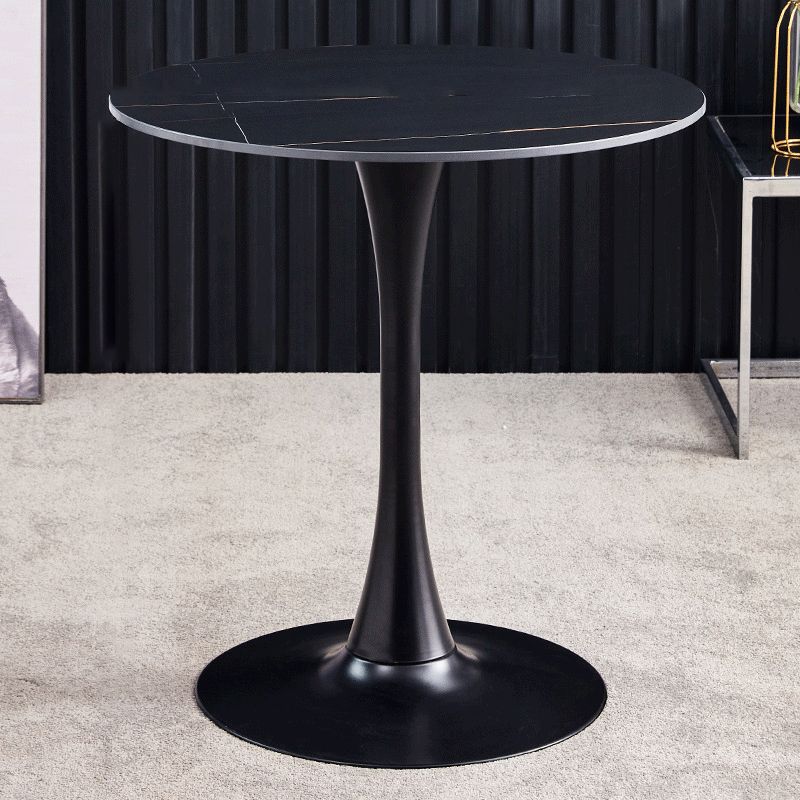 Contemporary Stone Round Top Restaurant Table Metal Base Dining Table Clearhalo 'Dining Tables & Seating' 'Dining Tables' 'dining_table' 'furn' 'furn_dining_table' 'Furniture' 'furniture_dining_table' 'Kitchen & Dining Furniture' 'kitchen' 'kitchen_dining_table' 1200x1200_9b08aa53-7030-4b9d-a227-fdfa973be6cb