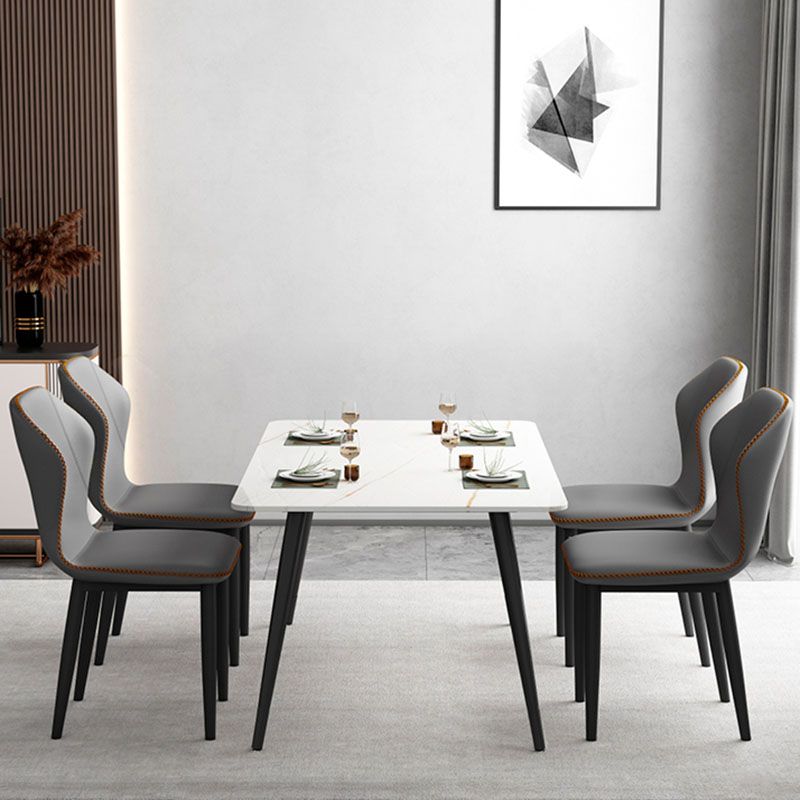 Contemporary Style Dining Chair Kitchen Armless Wingback Chair with Metal Legs Clearhalo 'Dining Chairs' 'Dining Tables & Seating' 'dining_chair' 'furn' 'furn_dining_chair' 'Furniture' 'furniture_dining_chair' 'Kitchen & Dining Furniture' 1200x1200_9b08e5fc-d230-40a6-bbae-227457175c45