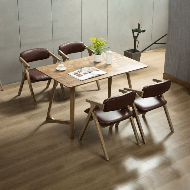 Open Back Dining Arm Chairs Foldable Upholstered Armchair with Wood Legs Clearhalo ' kitchen&dining_furn' 'Dining Chairs' 'Dining Tables & Seating' 'dining_chair' 'furn' 'furn_dining_chair' 'Furniture' 'furniture_dining_chair' 'Kitchen & Dining Furniture' 'kitchen' 1200x1200_9b099807-e1a2-4817-b591-be1ea4fe48bf