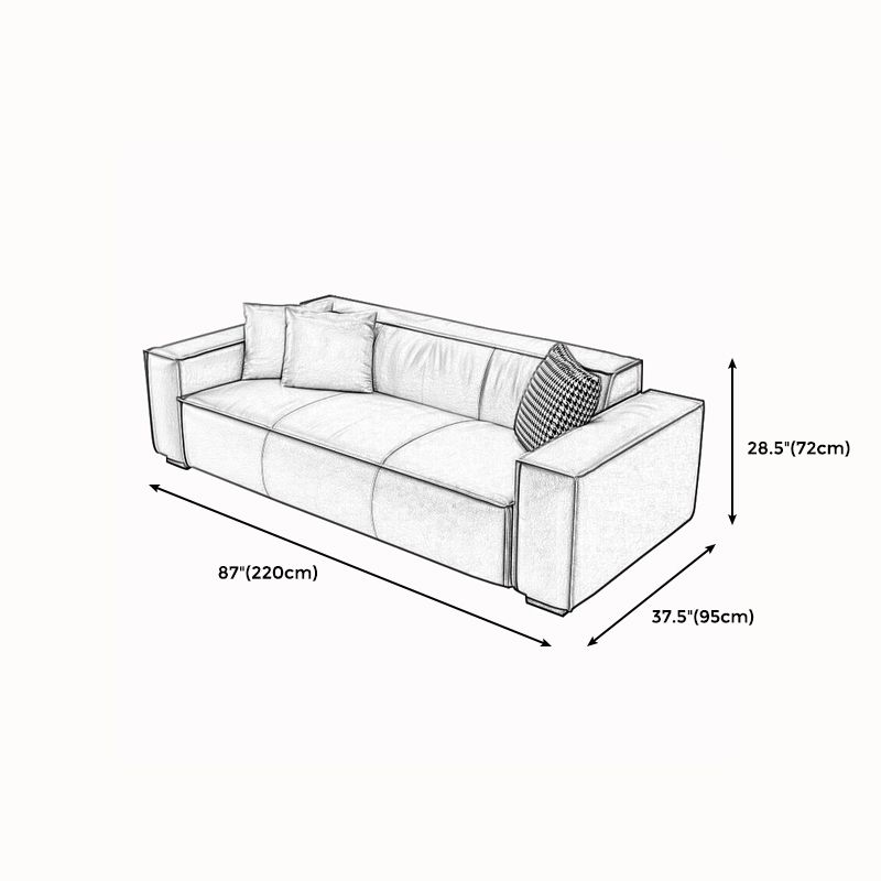 Modern Style Solid Wood Base Leather & Namib Black Rectangular Sofa Clearhalo 'furn' 'furn_sofas' 'Furniture' 'furniture_sofas' 'kitchen' 'kitchen_sofas' 'Living Room Furniture' 'Sofa' 'sofas' 1200x1200_9b0a726b-348e-4af9-bcef-ee6041ec212d
