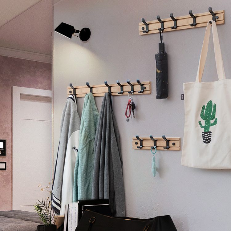 Zeitgenössischer Eingangs -Kit Holzwand montiert Doppelteckhaken enthalten Hallstand