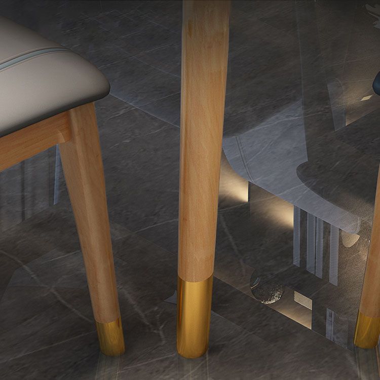 4 Legs Dining Table Sintered Stone Extendable Table for Kitchen Clearhalo 'Dining Tables & Seating' 'Dining Tables' 'dining_table' 'furn' 'furn_dining_table' 'Furniture' 'Kitchen & Dining Furniture' 1200x1200_9b0b023b-7cd2-4475-ac03-6f036b910bfb