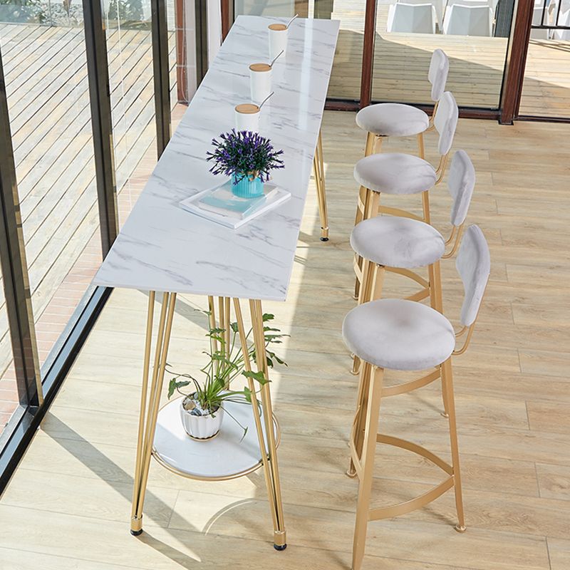 Rectangle Pub Table Glam Stone Bar Table for Cafe and Breakroom Clearhalo 'Bar Furniture' 'Bar Tables' 'bar_tables' 'furn' 'furn_bar_tables' 'Furniture' 'Kitchen & Dining Furniture' 1200x1200_9b0b9bac-9554-4915-96f7-16675dd73206