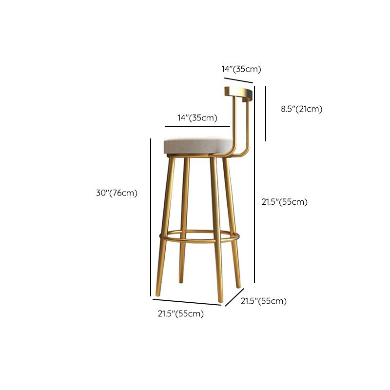 Nordic Bar-stool Round Seat Counter Bar Stool with Metal Legs for Home Use Clearhalo 'Bar Furniture' 'Bar Stools' 'bar_stools' 'furn' 'furn_bar_stools' 'Furniture' 'Kitchen & Dining Furniture' 1200x1200_9b0ccf27-6765-4e84-b419-bf74cd53356f