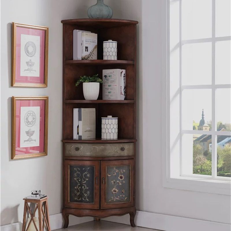 70.9" Tall Distressed Wood Corner Cabinet 1 - Drawers and 2 - Door Chest Clearhalo 'Cabinets & Chests' 'cabinets_chests' 'furn' 'furn_cabinets_chests' 'Furniture' 'Living Room Furniture' 1200x1200_9b0cfea2-a1ff-410a-b9ad-30023b961e88