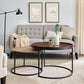 Table basse contemporaine Table de cocktail ronde en bois massif