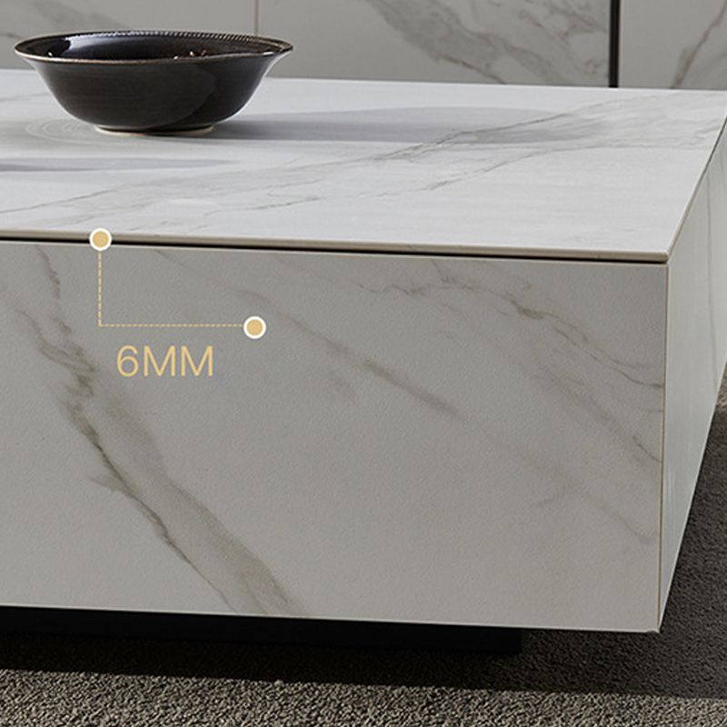 モダンなテレビメディアスタンド16 "W石が囲まれたストレージテレビスタンドの引き出し付きコンソール