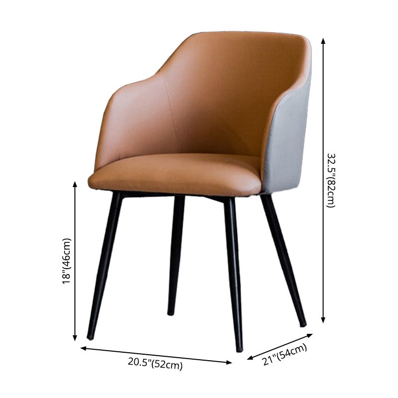 Scandinavian Home Arm Chair Parsons Back Upholstered Metal Dining Room Chair Clearhalo ' kitchen&dining_furn' 'Dining Chairs' 'Dining Tables & Seating' 'dining_chair' 'furn' 'furn_dining_chair' 'Furniture' 'furniture_dining_chair' 'Kitchen & Dining Furniture' 'kitchen' 1200x1200_9b0e10f5-d825-471f-90c3-c6e3e6a2e899
