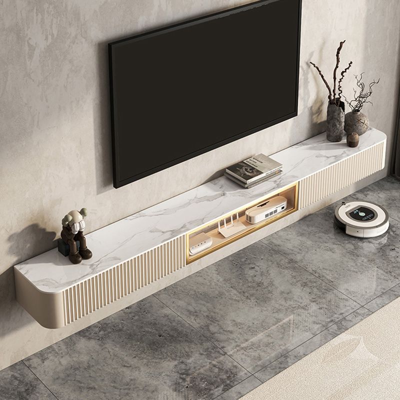 Moderner TV-Wandschrank aus Kunstholz und Massivholz mit Glastür