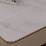 Rectangle Single Coffee Table 2Legs Slate Coffee Table with 4 Drawers