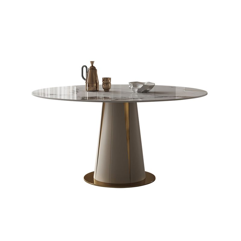 Kitchen Stone Round Dining Table Dining Room Pedestal Dinner Table Clearhalo 'Dining Tables & Seating' 'Dining Tables' 'dining_table' 'furn' 'furn_dining_table' 'Furniture' 'Kitchen & Dining Furniture' 1200x1200_9b12d9a8-bccf-46d4-8795-336678363d71
