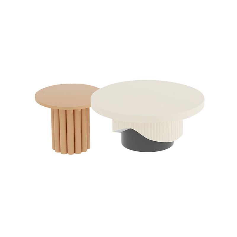 Contemporary Coffee Table Wooden Pedestal Round Coffee Cocktail Table Clearhalo 'Coffee & Accent Tables' 'Coffee Tables' 'coffee_tables' 'furn' 'furn_coffee_tables' 'Furniture' 'Living Room Furniture' 1200x1200_9b13144c-02c9-4685-9924-a067105499e0