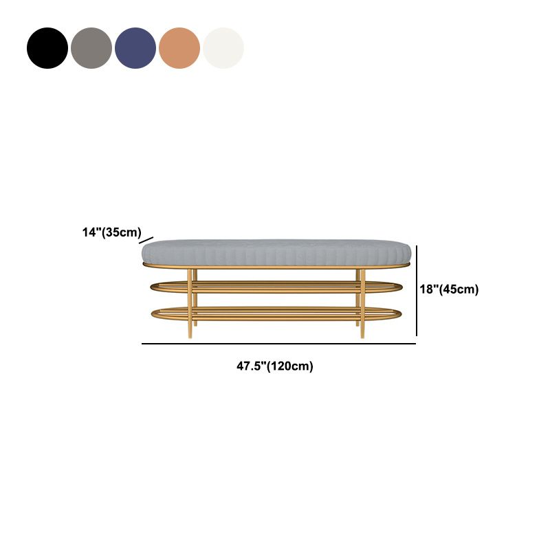 13.78" W 17.71" H Glam Entryway Bench Foam Bench with 2 Shelves Clearhalo 'Benches' 'Chairs & Seating' 'furn' 'furn_benches' 'Furniture' 'Living Room Furniture' 1200x1200_9b137405-5f3b-4e21-a0b2-29a88b36485c