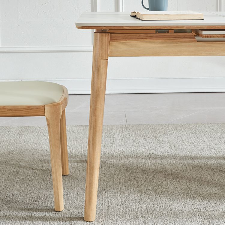 Minimalist Rectangle Shape White Dining Set Sintered Stone Standard Dining Set for Kitchen Clearhalo 'Dining Room Sets' 'Dining Tables & Seating' 'dining_room_set' 'furn' 'furn_dining_room_set' 'Furniture' 'furniture_dining_room_set' 'Kitchen & Dining Furniture' 'kitchen&dining_furn' 'kitchen' 1200x1200_9b139e77-b0bc-4ad6-a4de-8b21d42c8e1e