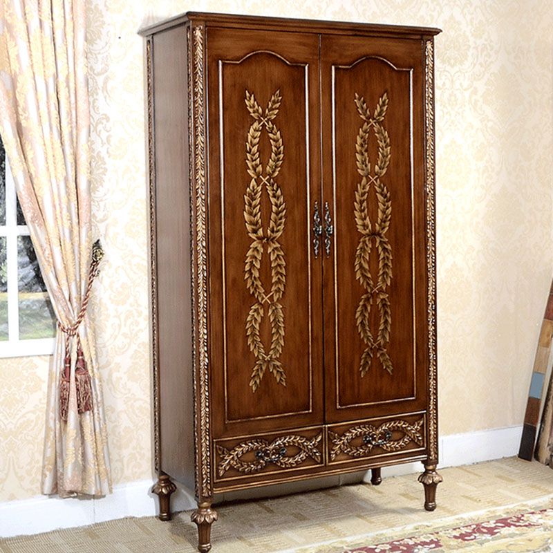Solid Wood Wardrobe Cabinet Clothes Rail Wardrobe Armoire for Home Clearhalo 'Armoires & Wardrobes' 'armoires_wardrobes' 'Bedroom Furniture' 'furn' 'furn_armoires_wardrobes' 'Furniture' 1200x1200_9b14fc63-48c8-4389-a0a6-a63da2ee85a7
