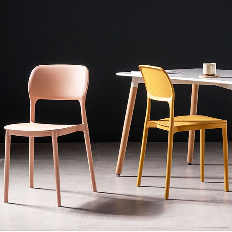 Contemporary Style Kitchen Chair Plastic Armless Open Back Dining Side Chair Clearhalo ' kitchen&dining_furn' 'Dining Chairs' 'Dining Tables & Seating' 'dining_chair' 'furn' 'furn_dining_chair' 'Furniture' 'furniture_dining_chair' 'Kitchen & Dining Furniture' 'kitchen' 1200x1200_9b150d68-1c13-4be7-a635-7154f97a8b2e