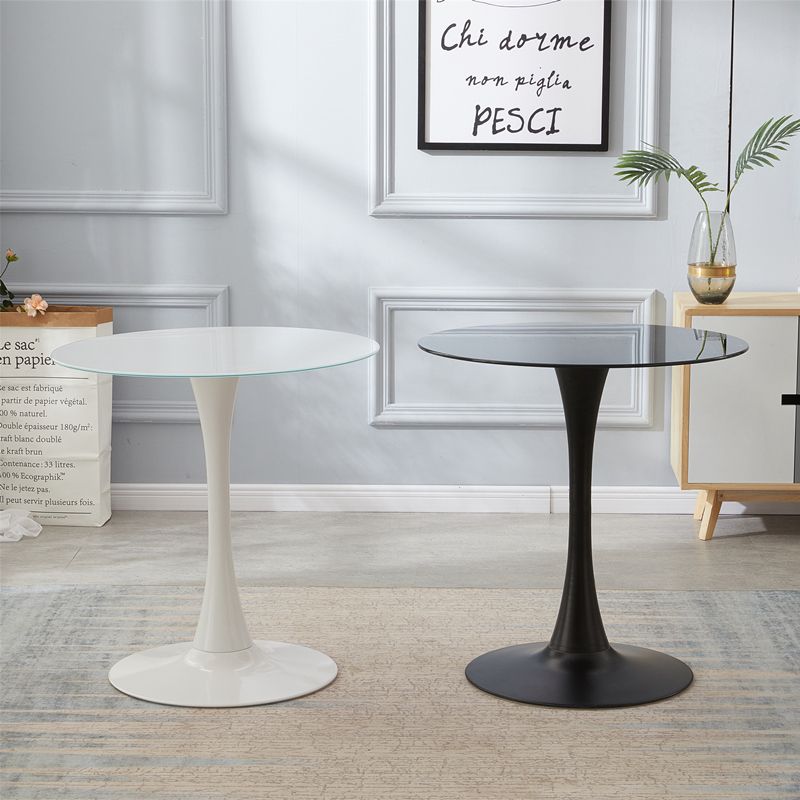 Metal Contemporary Round Dining Table Tulip Base Table for Dining Room and Kitchen Clearhalo ' dining_table' 'Dining Tables & Seating' 'Dining Tables' 'furn' 'furn_dining_table' 'Furniture' 'furniture_dining_table' 'Kitchen & Dining Furniture' 'kitchen&dining_furn' 'kitchen' 'kitchen_dining_table' 1200x1200_9b16f07c-9d41-4c20-8300-808bf95f9a45