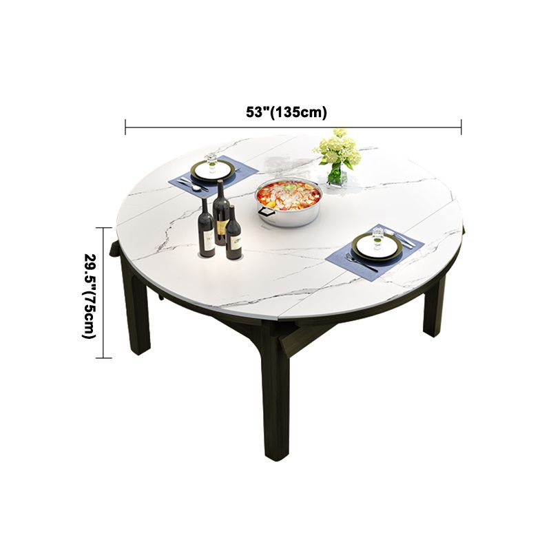 Round Contemporary Dining Table Sintered Stone Table with 4 Black Ash Solid Wood Legs Clearhalo ' dining_table' 'Dining Tables & Seating' 'Dining Tables' 'furn' 'furn_dining_table' 'Furniture' 'furniture_dining_table' 'Kitchen & Dining Furniture' 'kitchen&dining_furn' 'kitchen' 'kitchen_dining_table' 1200x1200_9b1727e2-2f09-4a1f-ab94-052358c4d95c