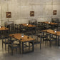 Industrial Style Wood Dining Table Rectangle Dining Table with Metal Base