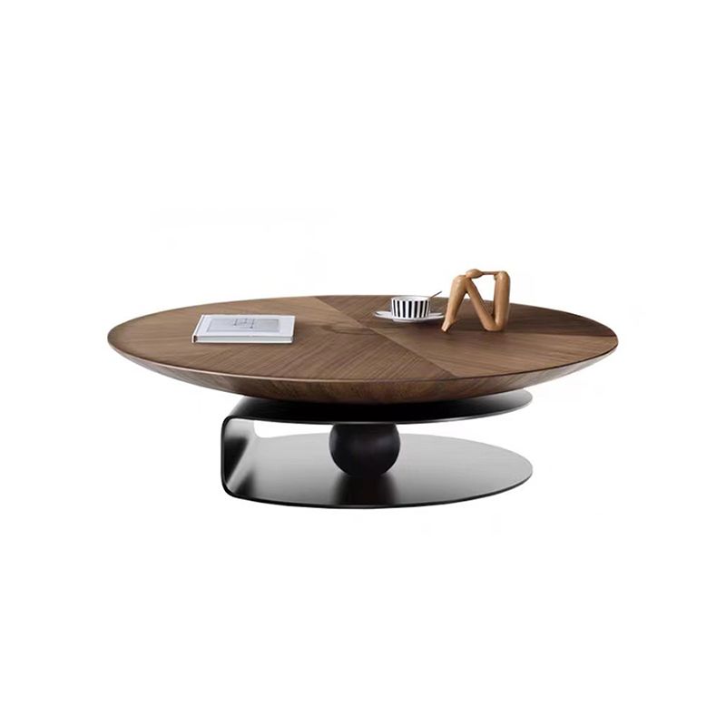 Ronde vierkante blokbasis hout/glas moderne stijl salontafel